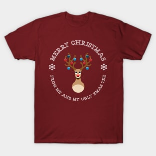 Merry Xmas Rudolph Ugly Tee T-Shirt